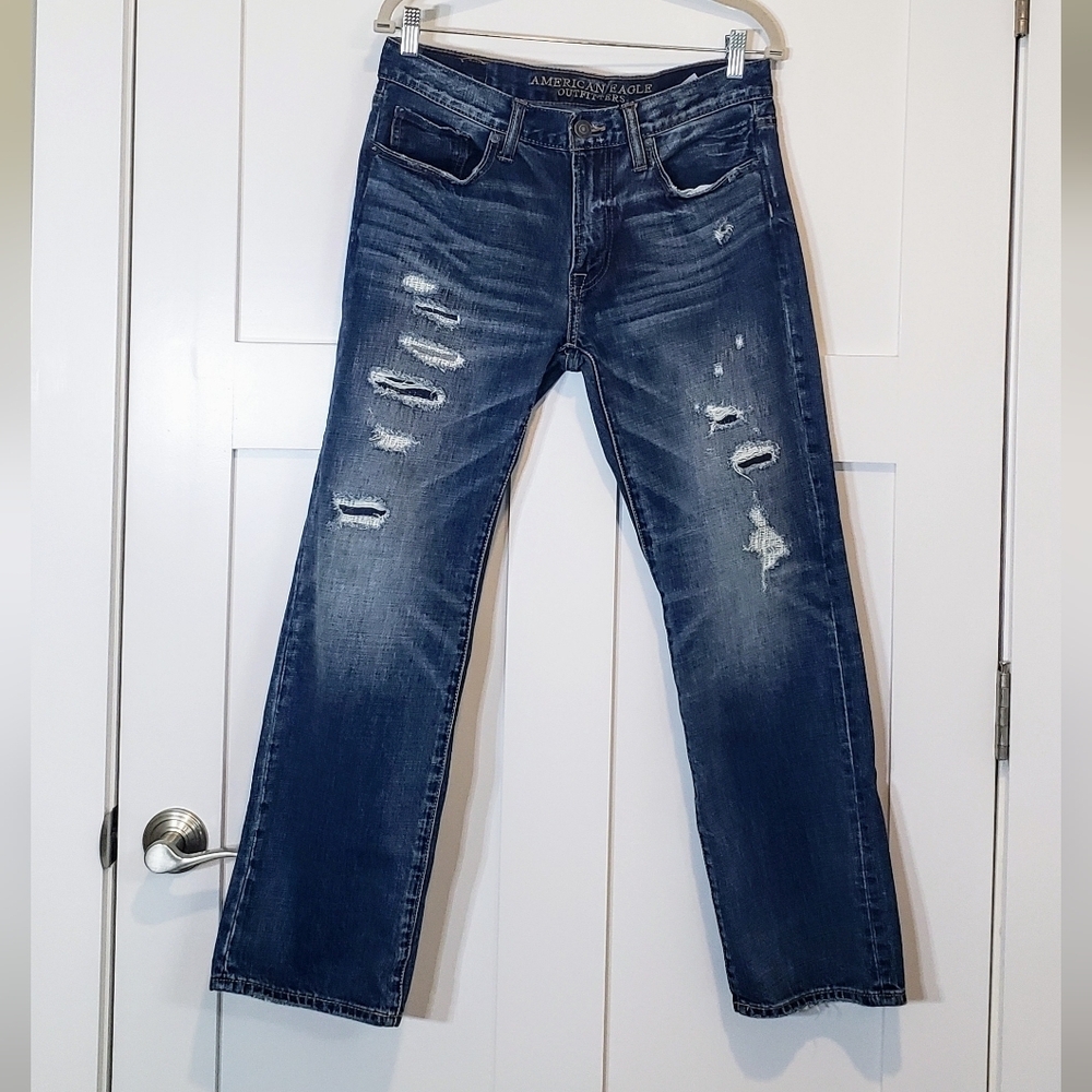 American Eagle Outfitters Original Straight Distressed REAL SIZE 30X28.5…